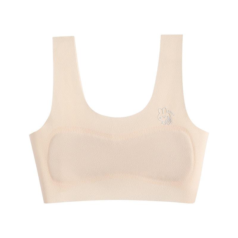 KT媽咪奶粉用品團購-台灣現貨，少女發育期內衣，寬肩帶固定杯薄款內衣，少女冰絲無痕內衣,少女冰絲無痕背心,第一階段內衣-細節圖5