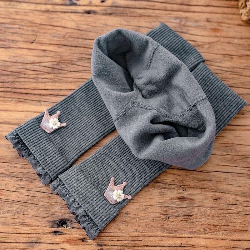 KT媽咪奶粉用品團購-台灣現貨，可刷卡，秋冬新款打底褲，女童薄絨內搭褲，百搭直條紋保暖內搭褲，女童皇冠內搭褲，蕾絲下擺-細節圖5