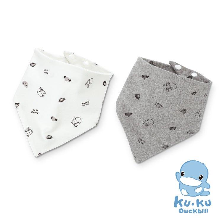 KT媽咪奶粉用品團購-酷咕鴨KUKU雙面三角領巾-2入,寶寶圍兜,嬰幼兒三角圍兜,寶寶口水巾-細節圖5