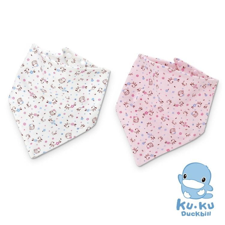 KT媽咪奶粉用品團購-酷咕鴨KUKU雙面三角領巾-2入,寶寶圍兜,嬰幼兒三角圍兜,寶寶口水巾-細節圖8
