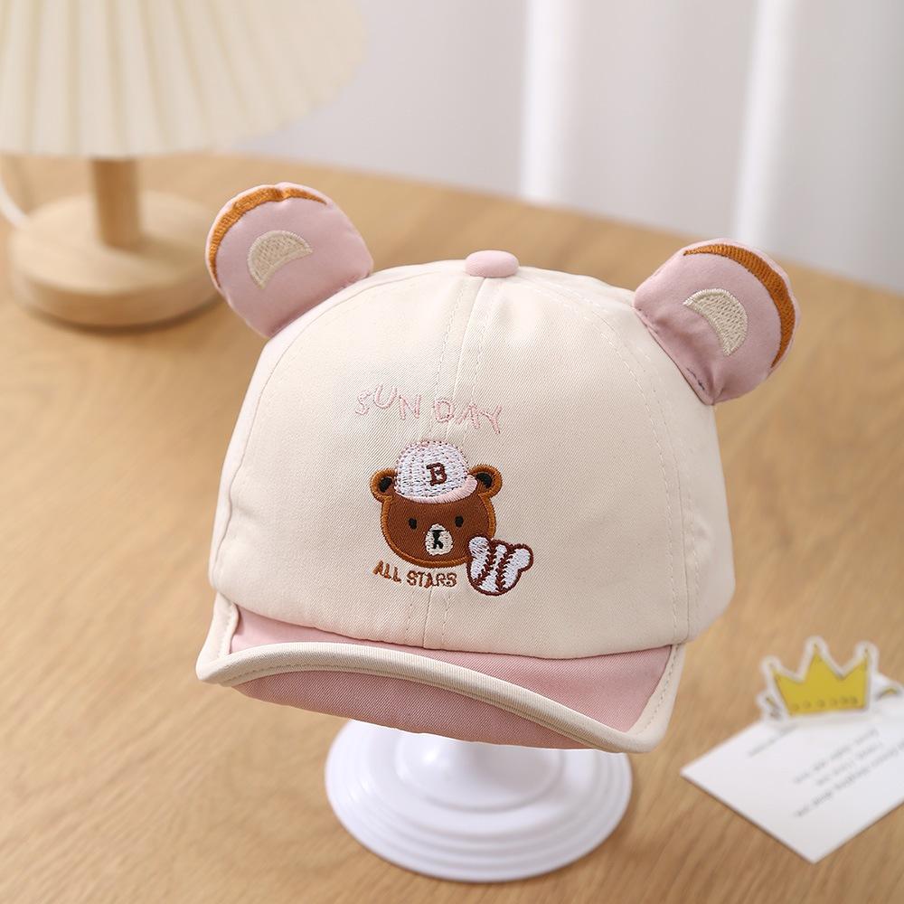 KT媽咪奶粉用品團購-兒童防曬帽子,可愛小熊棒球帽,男童鴨舌帽,女童鴨舌帽,嬰幼兒遮陽帽子-細節圖2
