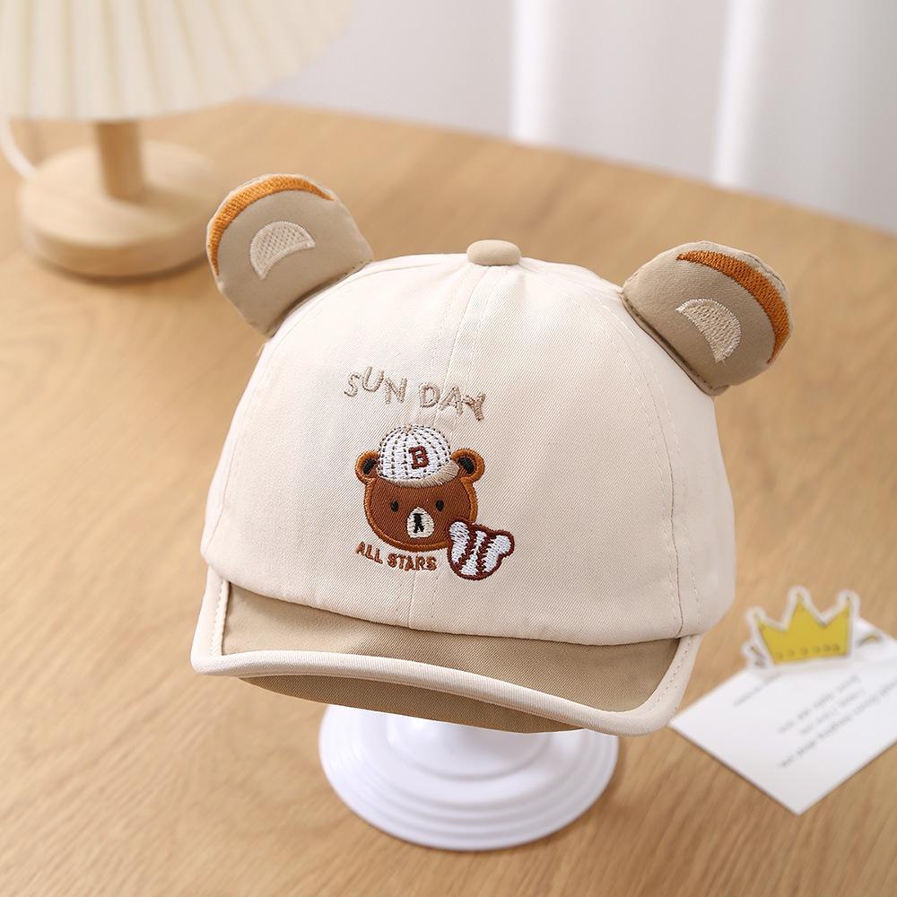 KT媽咪奶粉用品團購-兒童防曬帽子,可愛小熊棒球帽,男童鴨舌帽,女童鴨舌帽,嬰幼兒遮陽帽子-細節圖3
