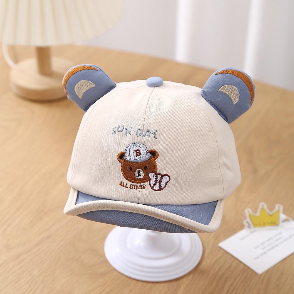 KT媽咪奶粉用品團購-兒童防曬帽子,可愛小熊棒球帽,男童鴨舌帽,女童鴨舌帽,嬰幼兒遮陽帽子-細節圖4