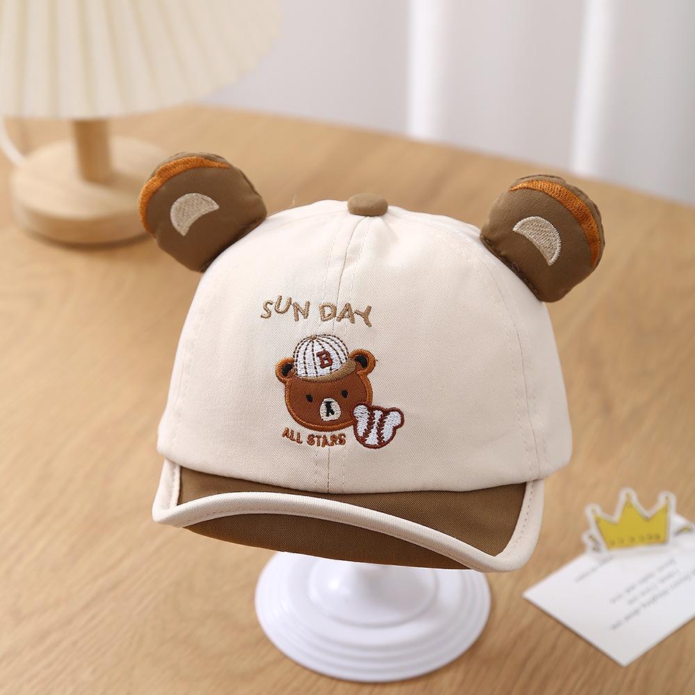 KT媽咪奶粉用品團購-兒童防曬帽子,可愛小熊棒球帽,男童鴨舌帽,女童鴨舌帽,嬰幼兒遮陽帽子-細節圖5