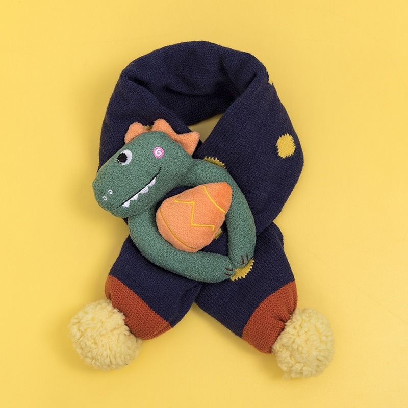 KT媽咪奶粉用品團購-台灣現貨，男童恐龍保暖圍巾，超萌動物交叉圍巾，冬天熊熊保暖脖圍，女童兔兔交叉圍巾，寒流必備圍巾-細節圖2