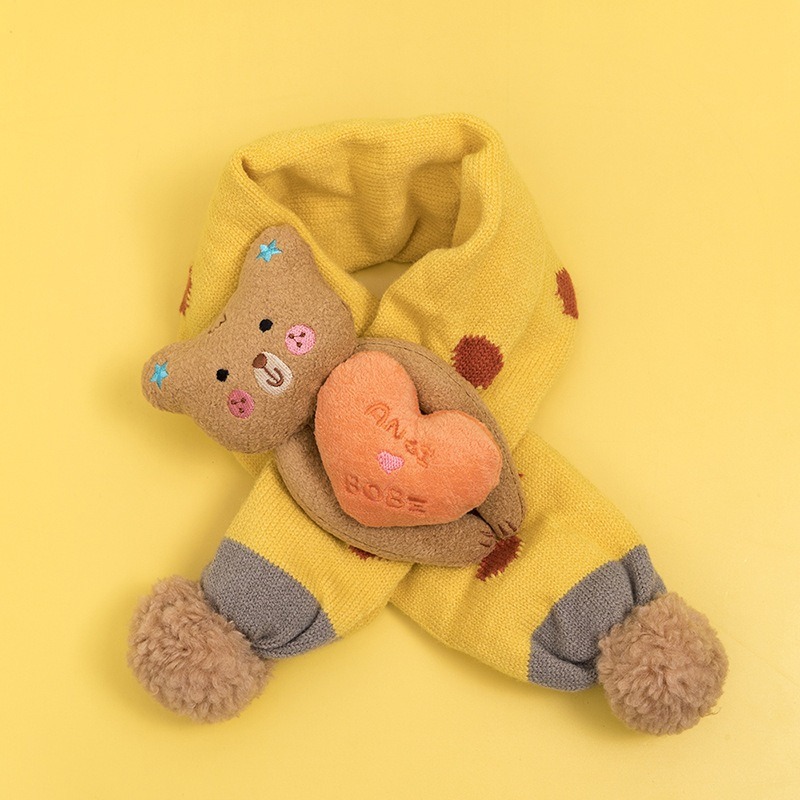 KT媽咪奶粉用品團購-台灣現貨，男童恐龍保暖圍巾，超萌動物交叉圍巾，冬天熊熊保暖脖圍，女童兔兔交叉圍巾，寒流必備圍巾-細節圖3