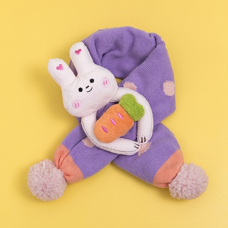 KT媽咪奶粉用品團購-台灣現貨，男童恐龍保暖圍巾，超萌動物交叉圍巾，冬天熊熊保暖脖圍，女童兔兔交叉圍巾，寒流必備圍巾-細節圖4