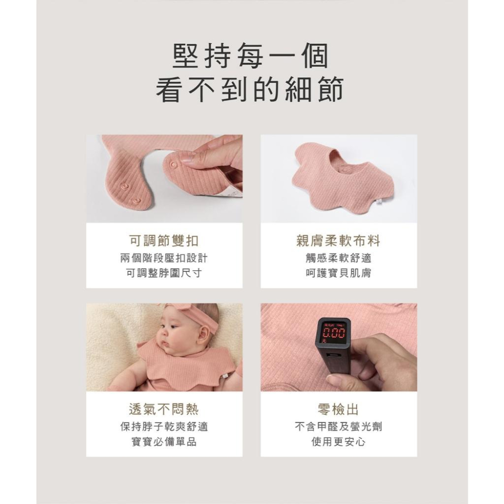 KT媽咪奶粉用品團購-KUKU PLUS竹纖羅紋造型圍兜,KUKU寶寶造型圍兜,花邊造型圍兜-細節圖4