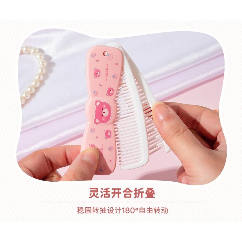 KT媽咪奶粉用品團購-現貨-寶寶美髮梳,兒童美髮梳,可愛動物寶寶美髮梳,寶寶尖尾梳,女童草莓美髮梳,蝴蝶結造型摺疊梳子-細節圖6