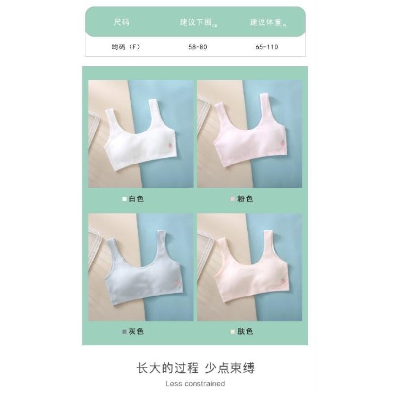 KT媽咪奶粉用品團購-台灣現貨，少女發育期內衣，寬肩帶固定杯內衣，透氣網眼女童內搭背心，女童內衣，無鋼圈，固定杯墊草莓-細節圖6