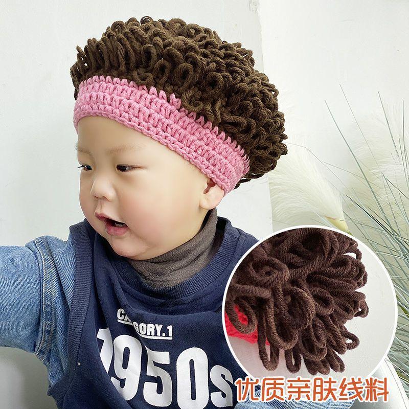 KT媽咪奶粉用品團購-韓國爆款嬰兒假髮,寶寶爆炸頭,寶寶拍照道具,兒童假髮帽,兒童表演頭套,適合3個月-9歲-細節圖4