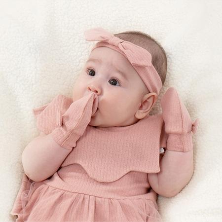 KT媽咪奶粉用品團購-KUKU PLUS竹纖羅紋蝴蝶護腳套,KUKU PLUS竹纖羅紋蝴蝶護手套,新生兒手套, 新生兒腳-細節圖2