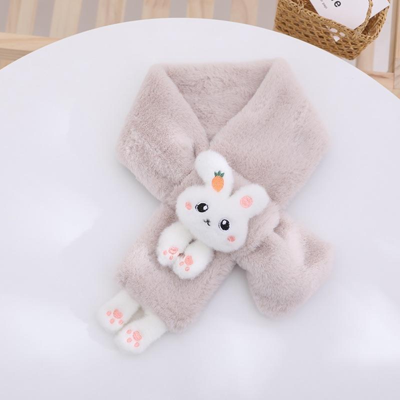 KT媽咪奶粉用品團購-台灣現貨，兒童毛毛保暖圍巾，可愛兔兔造型圍巾，冬天保暖脖圍，兒童圍巾，寒流必備圍巾-細節圖5