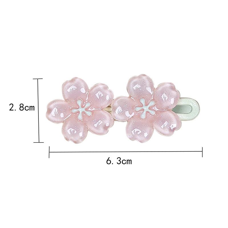 KT媽咪奶粉用品團購-櫻花ins髮夾 清新甜美少女邊夾 花朵髪飾 髮圈瀏海夾 兒童髮夾，甜美山茶花髮夾，蝴蝶結辮子造型夾-細節圖4