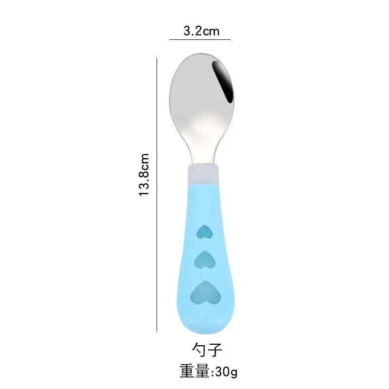 KT媽咪奶粉用品團購-現貨,304兒童餐具,愛心手柄叉匙組,愛心手柄叉子,愛心圖案湯匙,304不鏽鋼叉匙組,方便攜帶-細節圖4