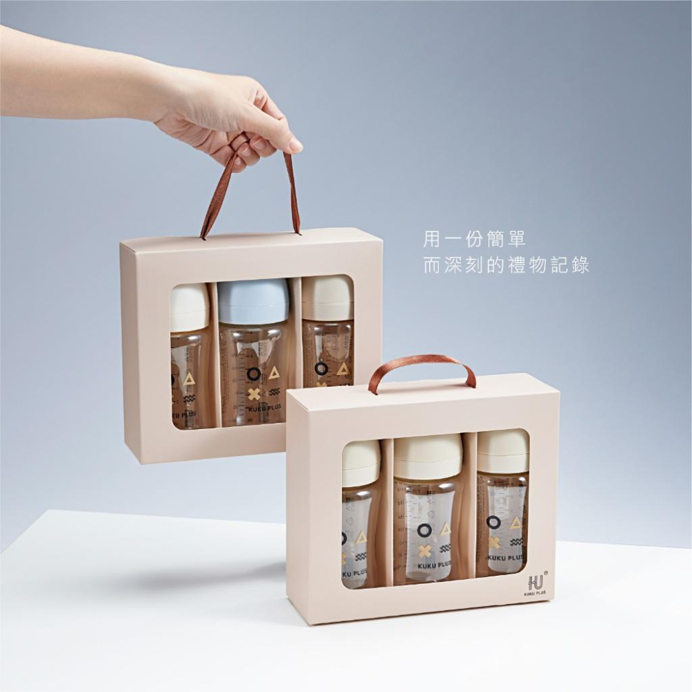 KT媽咪奶粉用品團購-新生兒禮盒,奶瓶禮盒,酷咕鴨 KUKU PLUS 純真之瞳寬口PPSU奶瓶3入組-240ml-細節圖4