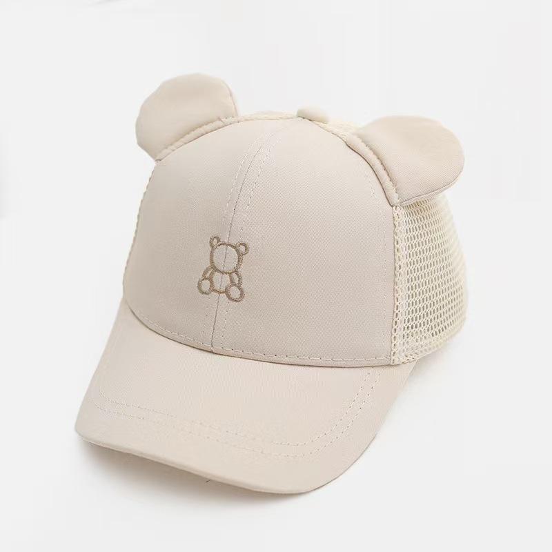 KT媽咪奶粉用品團購-春夏新款兒童防曬帽,INS風格熊熊鴨舌帽,兒童防曬帽,透氣帽,棒球帽,可愛小熊兒童棒球帽/防曬帽帽-細節圖2