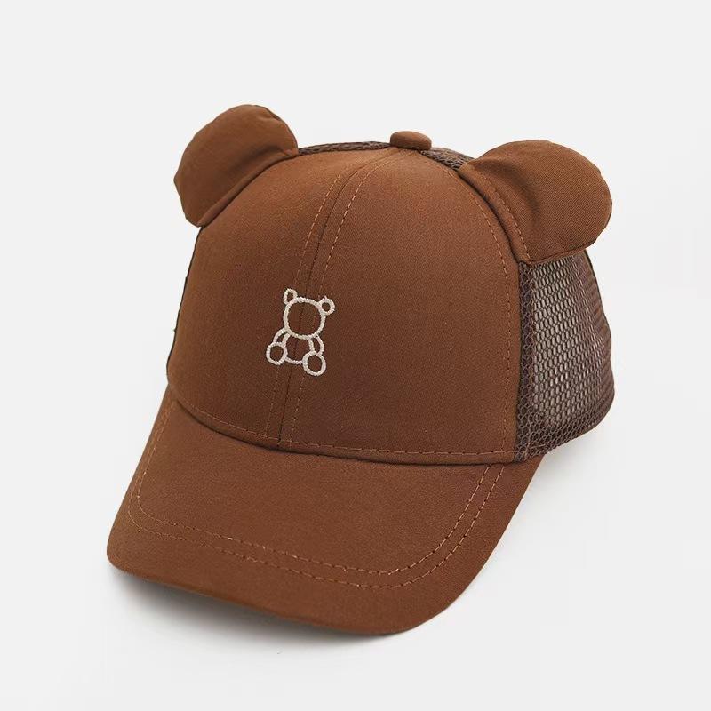 KT媽咪奶粉用品團購-春夏新款兒童防曬帽,INS風格熊熊鴨舌帽,兒童防曬帽,透氣帽,棒球帽,可愛小熊兒童棒球帽/防曬帽帽-細節圖3