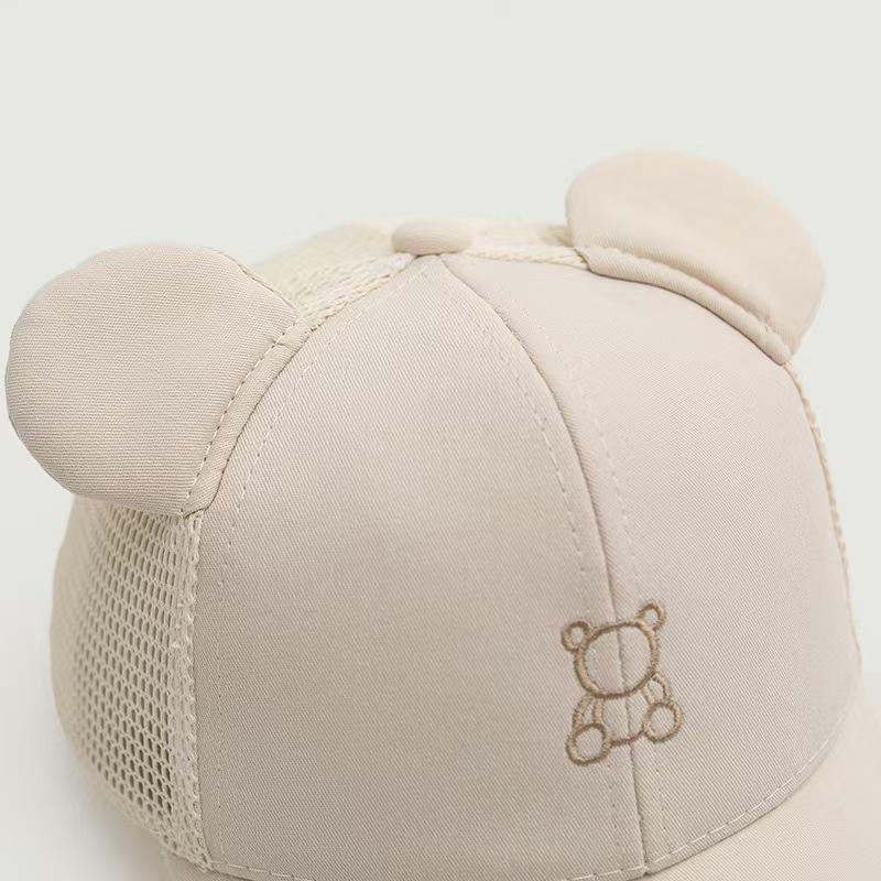 KT媽咪奶粉用品團購-春夏新款兒童防曬帽,INS風格熊熊鴨舌帽,兒童防曬帽,透氣帽,棒球帽,可愛小熊兒童棒球帽/防曬帽帽-細節圖6