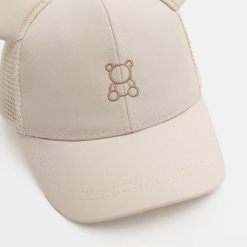 KT媽咪奶粉用品團購-春夏新款兒童防曬帽,INS風格熊熊鴨舌帽,兒童防曬帽,透氣帽,棒球帽,可愛小熊兒童棒球帽/防曬帽帽-細節圖7