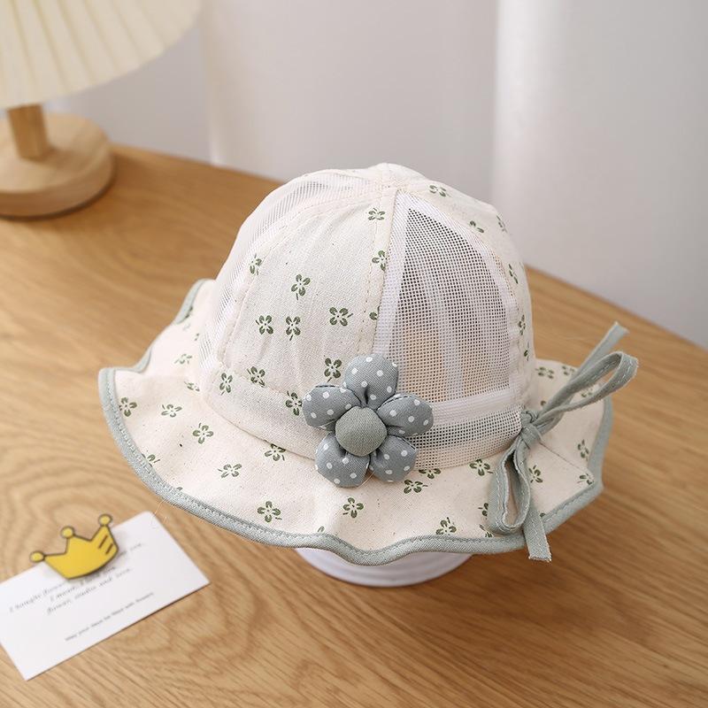 KT媽咪奶粉用品團購-春夏薄款防曬帽,女寶寶防曬漁夫帽,可愛蝴蝶結寶寶帽,女寶花朵抽繩漁夫帽,嬰兒遮陽帽,可愛花朵防曬帽-細節圖5