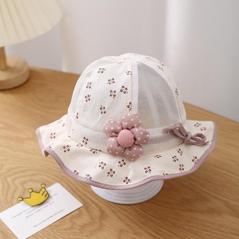 KT媽咪奶粉用品團購-春夏薄款防曬帽,女寶寶防曬漁夫帽,可愛蝴蝶結寶寶帽,女寶花朵抽繩漁夫帽,嬰兒遮陽帽,可愛花朵防曬帽-細節圖6