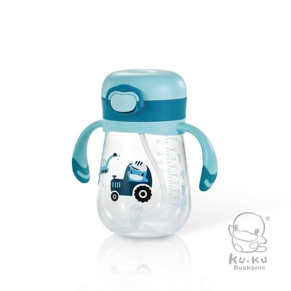KT媽咪奶粉用品團購-現貨,酷咕鴨 彈跳鎖扣PP訓練杯300ml,幼兒訓練杯,彈跳喝水杯,吸管把手杯,嬰幼兒學習杯-細節圖2