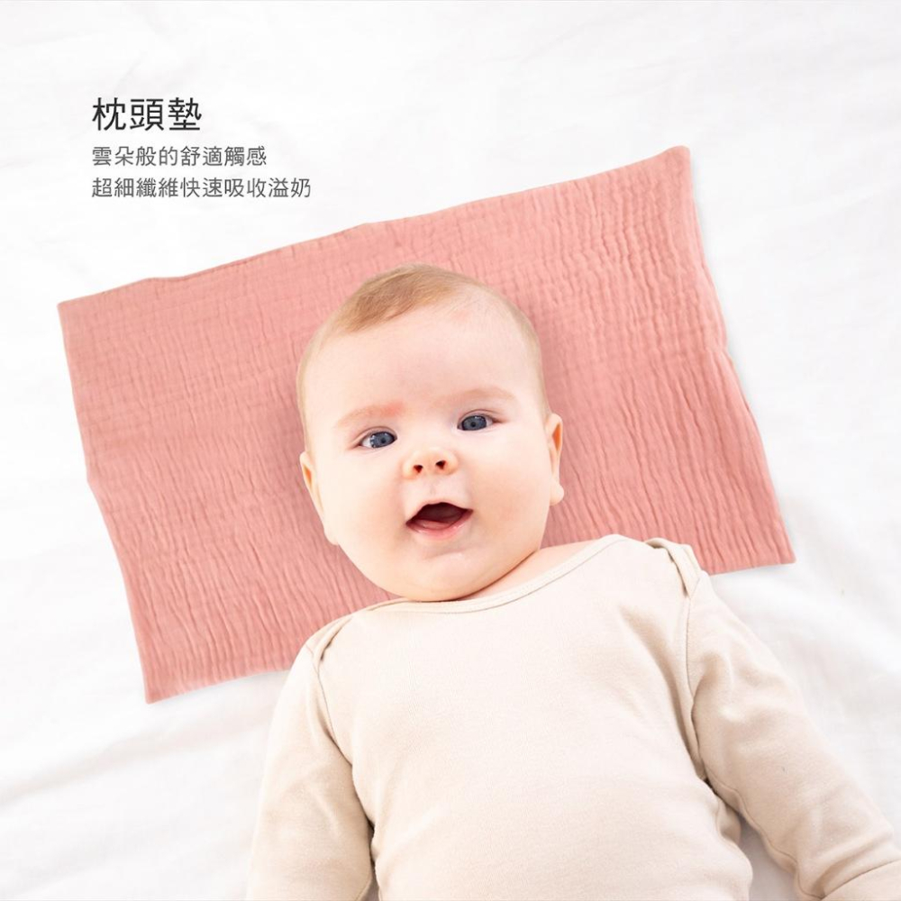 KT媽咪奶粉用品團購-KUKU PLUS 雲朵皺布六層紗布澡巾,寶寶澡巾寶寶拍嗝巾寶寶枕頭墊,新生兒紗布澡巾-細節圖4