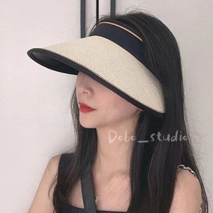 鳥我一下好嗎🍀大檐空頂遮陽帽 渡假風 高爾夫帽 漁夫帽 釣魚帽 折疊遮陽帽 女帽 夏季防曬 百搭空頂帽 防曬帽 空頂帽-細節圖9