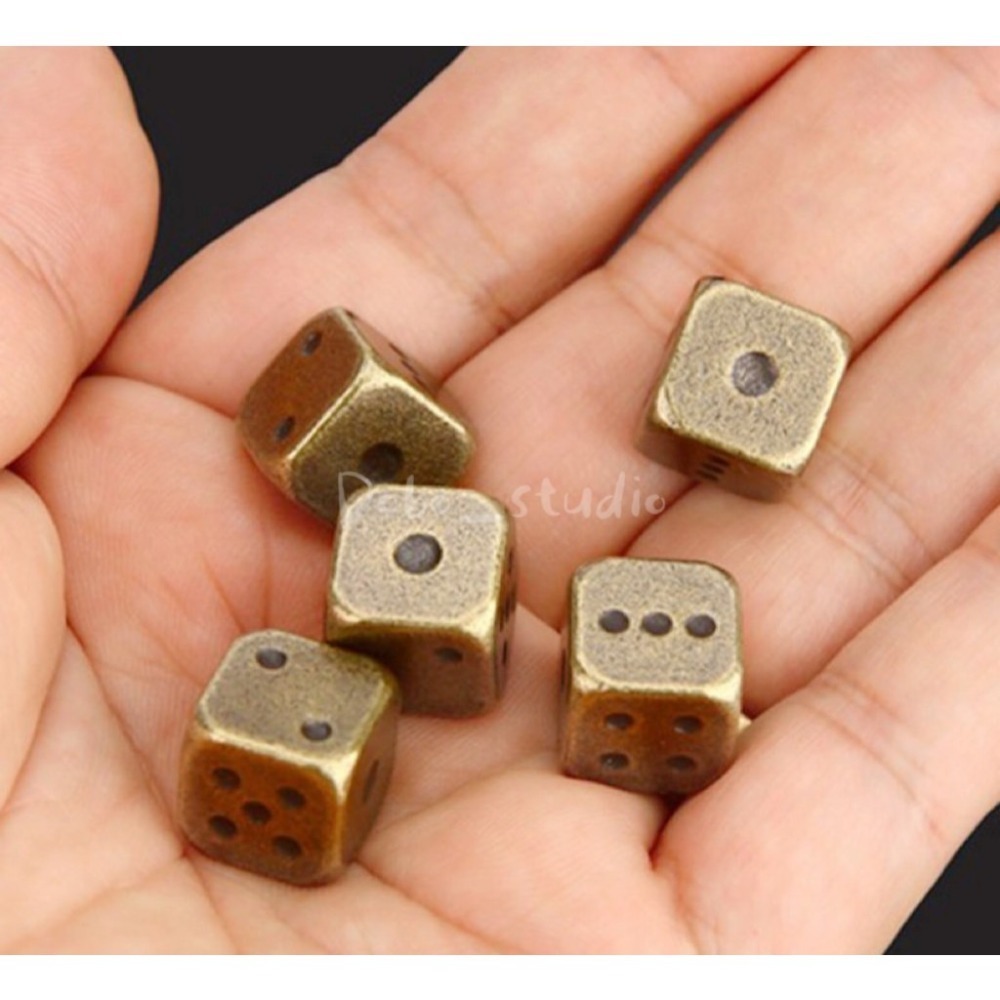 鳥我一下好嗎🍀黃銅實心骰子 派對氣氛 夜店 酒吧遊戲 賭具 喝酒遊戲道具 數字骰子 色子 六面骰 麻將專用 安全骰子-細節圖2