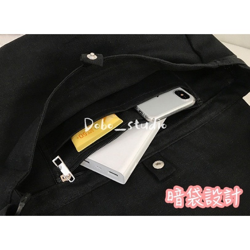 鳥我一下好嗎🍀日系帆布斜背包 百搭包 大學生斜挎包 女用包包 可調節包包 斜挎包 帆布包 攝影包 學生包太空包 餃子包-細節圖3