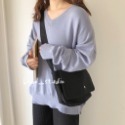 鳥我一下好嗎🍀日系帆布斜背包 百搭包 大學生斜挎包 女用包包 可調節包包 斜挎包 帆布包 攝影包 學生包太空包 餃子包-規格圖9