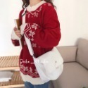 鳥我一下好嗎🍀日系帆布斜背包 百搭包 大學生斜挎包 女用包包 可調節包包 斜挎包 帆布包 攝影包 學生包太空包 餃子包-規格圖9