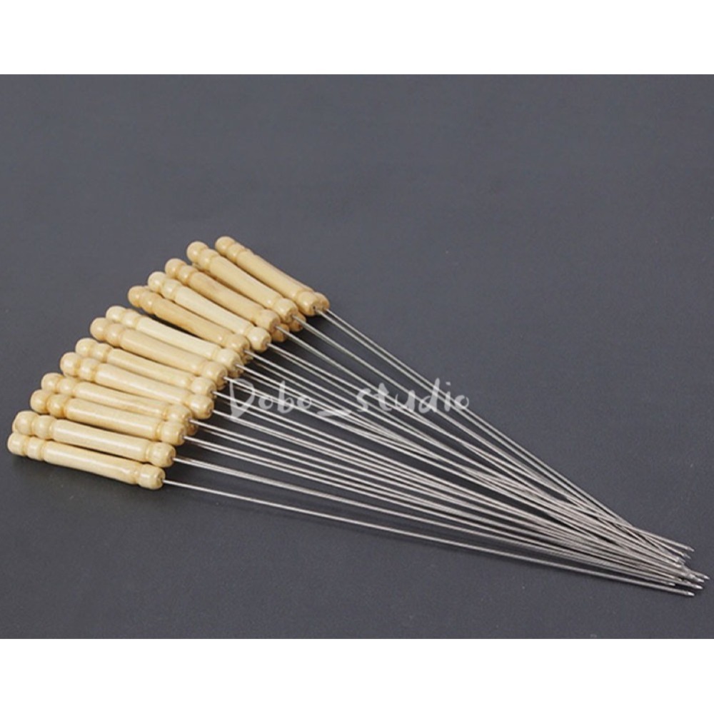 鳥我一下好嗎🍀不鏽鋼木柄籤 燒烤BBQ 烤肉神器 中秋烤肉 不銹鋼籤 烤肉籤 烤串 串肉野炊 烤肉用品 燒烤叉 肉串籤-細節圖6