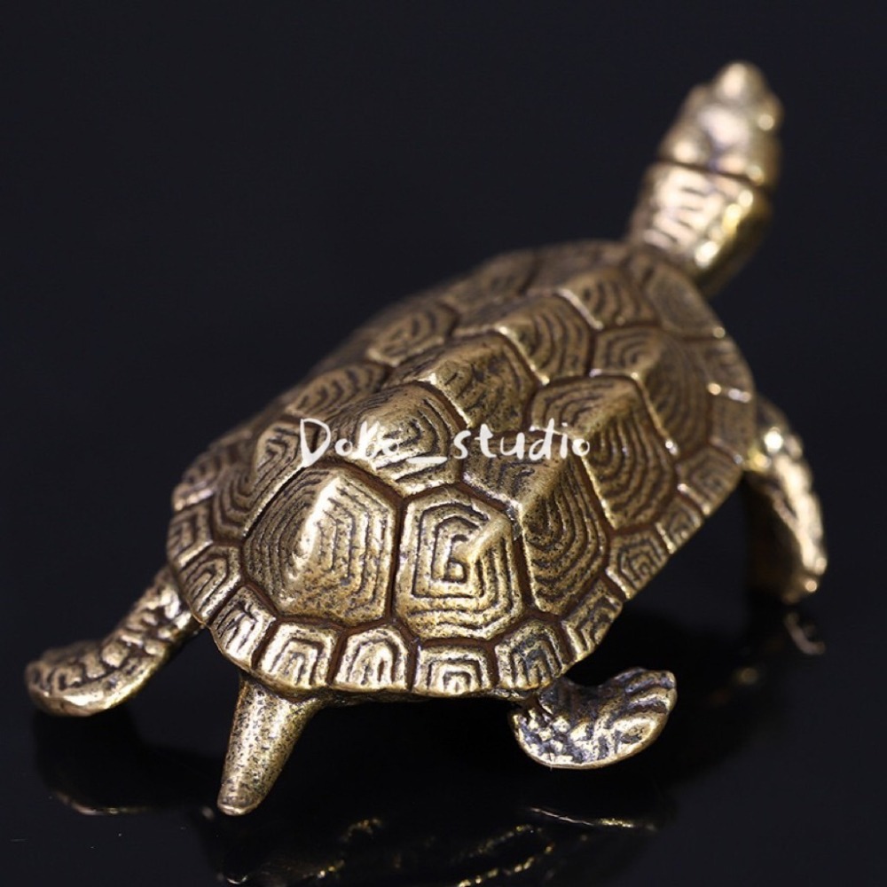 鳥我一下好嗎🍀黃銅招財錢龜 烏龜擺件 招財小烏龜 辦公室擺件 結緣品 小贈品 禮物 風水擺件 金龜 長壽龜 銅烏龜-細節圖2