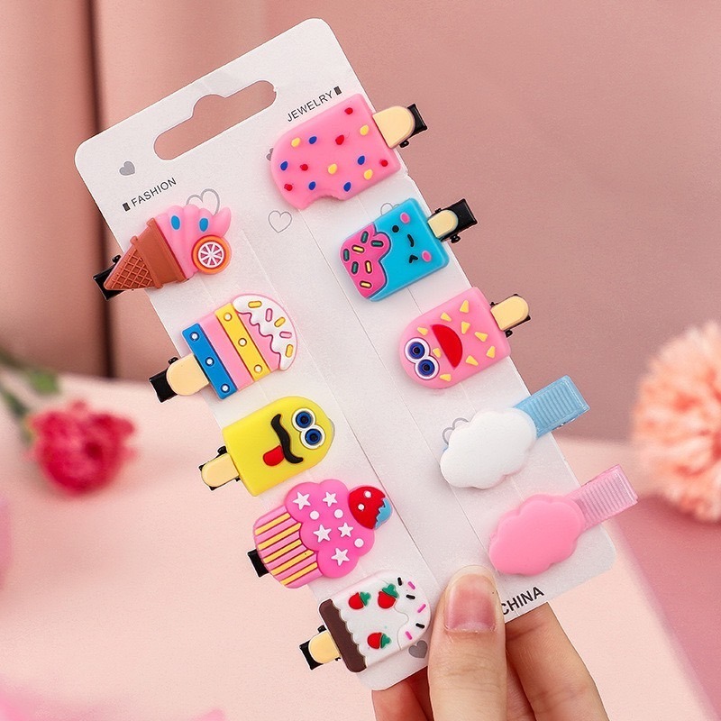 鳥我一下好嗎🍀冰棒髮夾10件套 韓版可愛夾 固定 女孩髮飾 寶寶髮夾 卡通髮夾 劉海髮夾 側邊髮夾 聖誕造型 女頭髮夾-細節圖2
