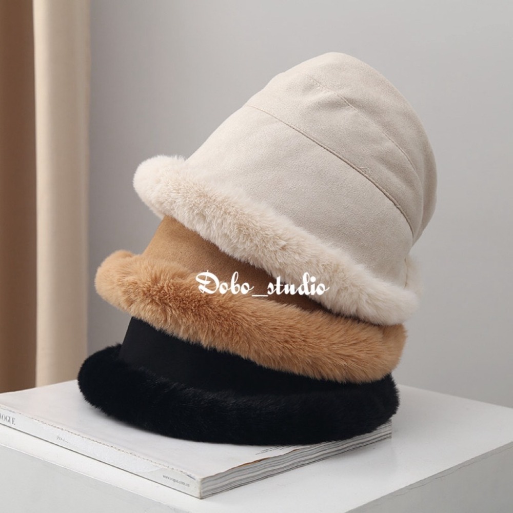 鳥我一下好嗎🍀毛絨護耳蒙古帽 韓國 穿搭必備 防曬帽 秋冬護耳帽 加厚保暖帽 女時尚帽 保暖毛帽 禦寒帽 內絨針織帽-細節圖8