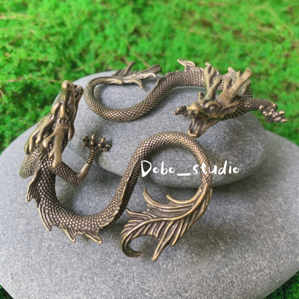 鳥我一下好嗎🍀黃銅神龍擺飾 高檔擺件 招財進寶 客廳裝飾 黃金龍 生肖龍 風水 開業 店鋪開業 佛具 神龍 實心黃銅龍-細節圖2