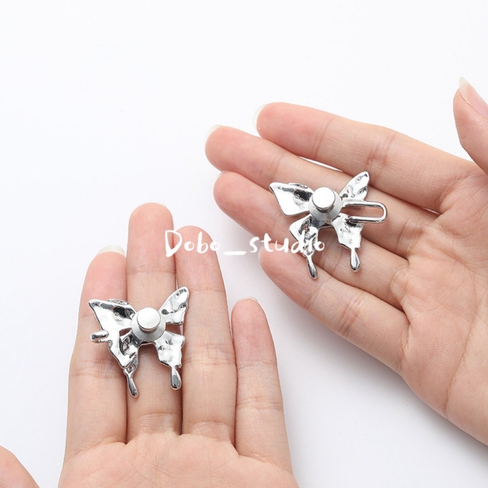 鳥我一下好嗎🍀蝴蝶收腰扣 牛仔褲收腰 蝴蝶造型 固定鈕扣 可拆卸免釘 萬用收腰鈕扣 腰圍調整 收腰神器 復古扣 紐扣釘-細節圖3