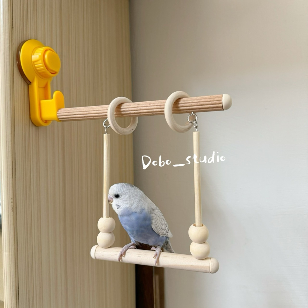 鳥我一下好嗎🍀鸚鵡吸盤空中鞦韆 原木鞦韆 站桿 吸盤站架 鳥啃咬玩具 搖晃鞦韆 鸚鵡爬架 棲木休息架 鸚鵡攀爬玩具 牡-細節圖4