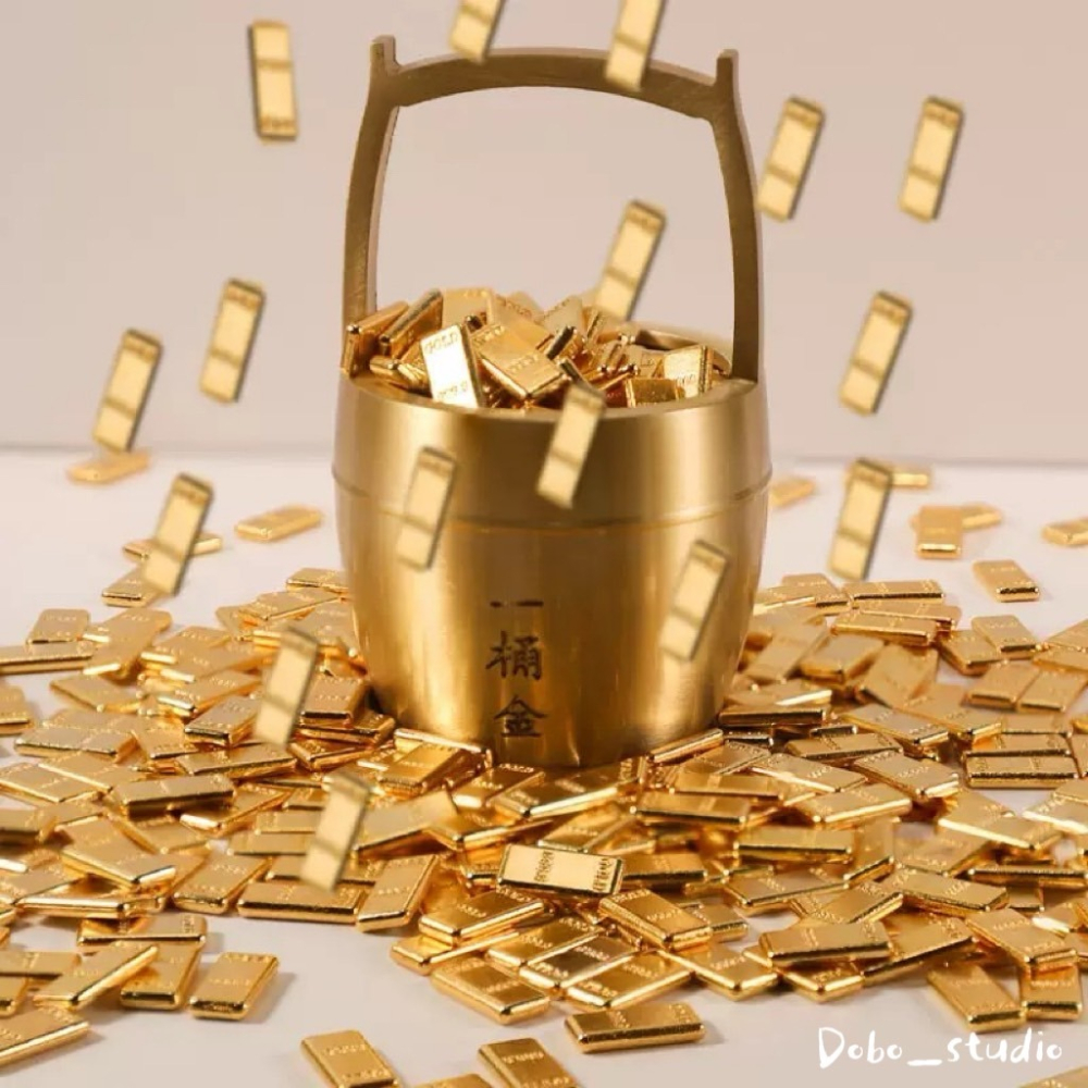 鳥我一下好嗎🍀沙金元寶 實心元寶 聚寶盆配件 小金元寶 合金 招財缸配件 招財小金條 元寶裝飾 財位 招財金元寶 金條-細節圖8