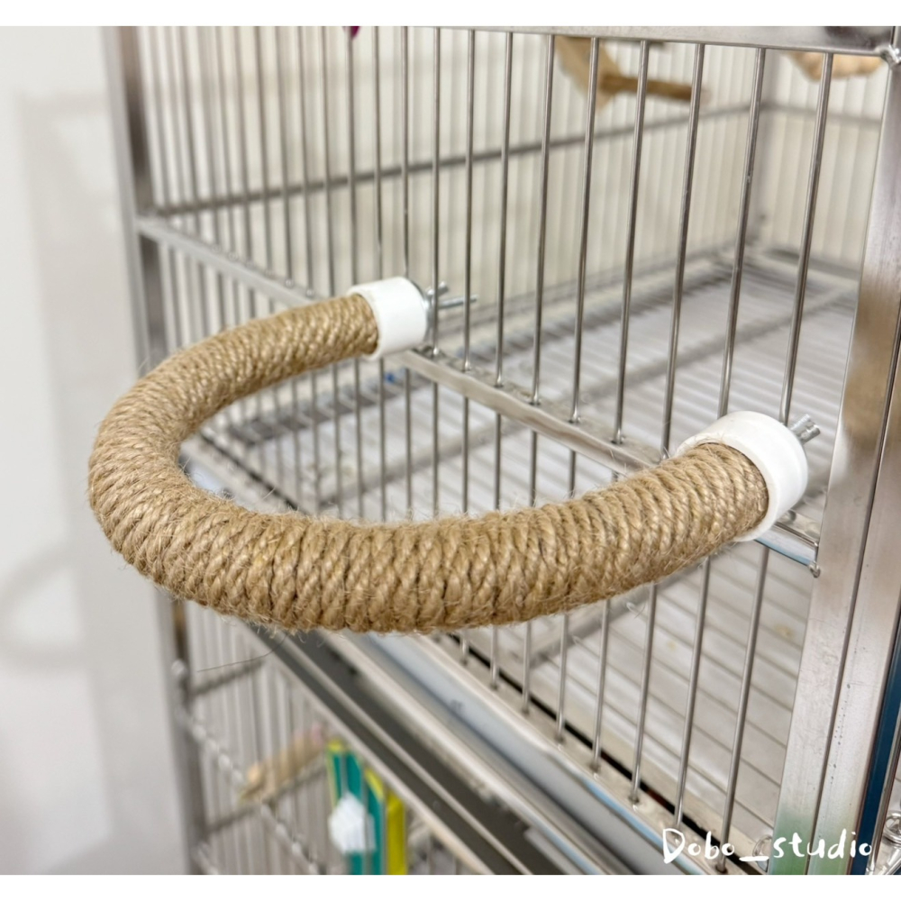 鳥我一下好嗎🍀麻繩U型站桿 劍麻休息站杆 中小型鳥專用 休息棲木架 造景裝飾 鳥用品 鸚鵡遊戲架 凱克鸚鵡 耐啃咬站棍-細節圖5