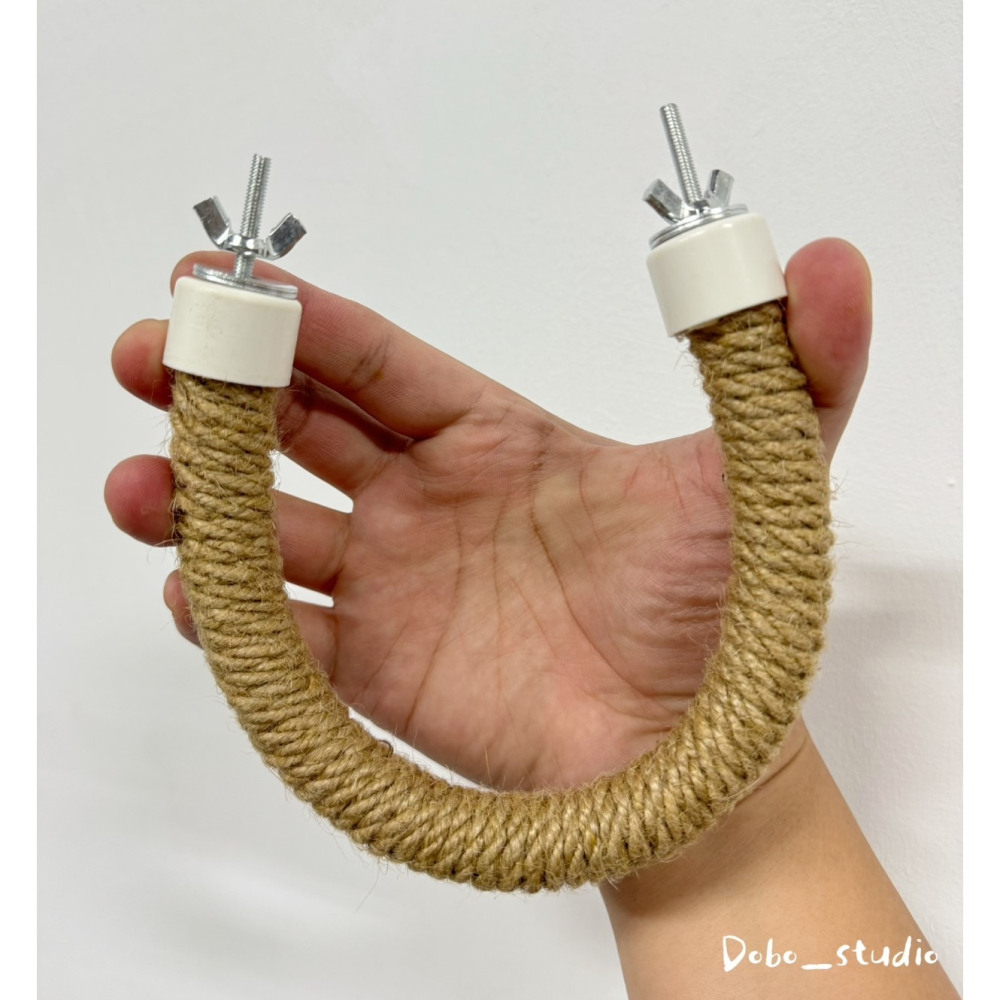 鳥我一下好嗎🍀麻繩U型站桿 劍麻休息站杆 中小型鳥專用 休息棲木架 造景裝飾 鳥用品 鸚鵡遊戲架 凱克鸚鵡 耐啃咬站棍-細節圖6