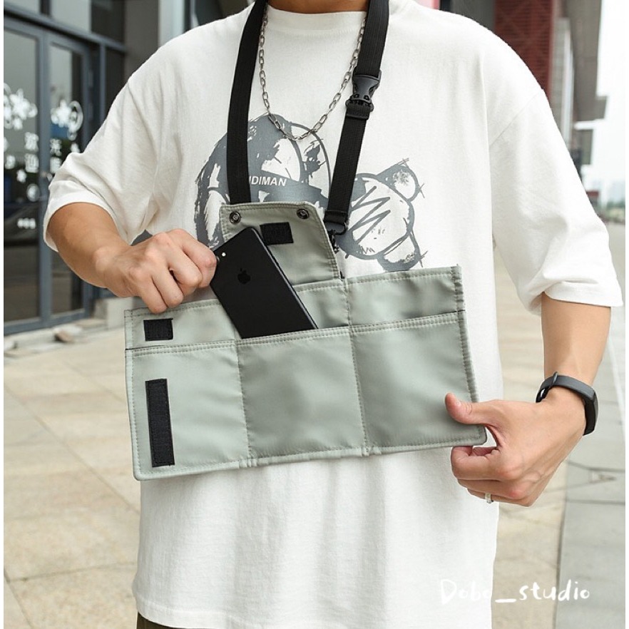 鳥我一下好嗎🍀三折潮流手機包 手機斜背袋 外出斜背包 街頭風 手機背包 零錢包 側背包 頸掛包 手機袋 手機背帶 腰包-細節圖7