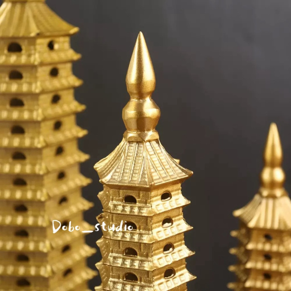 鳥我一下好嗎🍀黃銅文昌塔 黃銅13層文昌塔 事業高升 祈福轉運 智慧 黃銅打造 魁星 升遷 家居裝飾 財位擺放 黃銅工-細節圖2