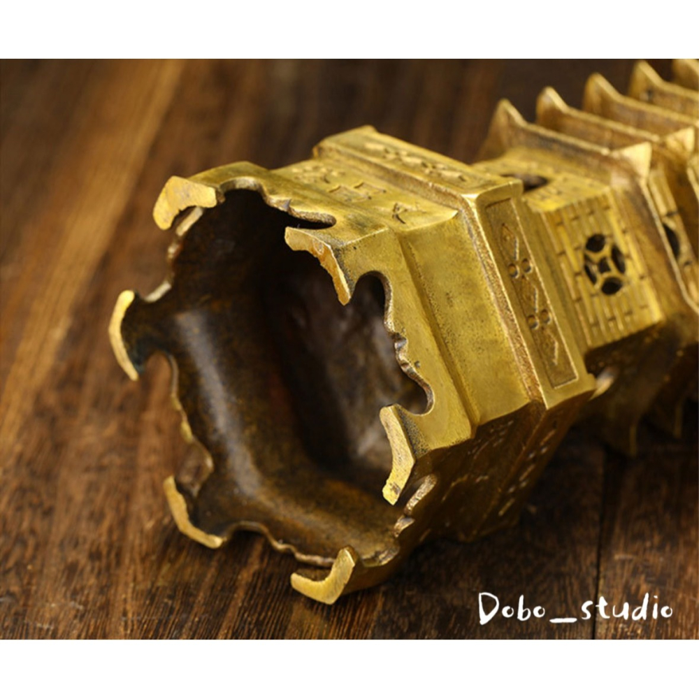 鳥我一下好嗎🍀黃銅文昌塔 黃銅13層文昌塔 事業高升 祈福轉運 智慧 黃銅打造 魁星 升遷 家居裝飾 財位擺放 黃銅工-細節圖8