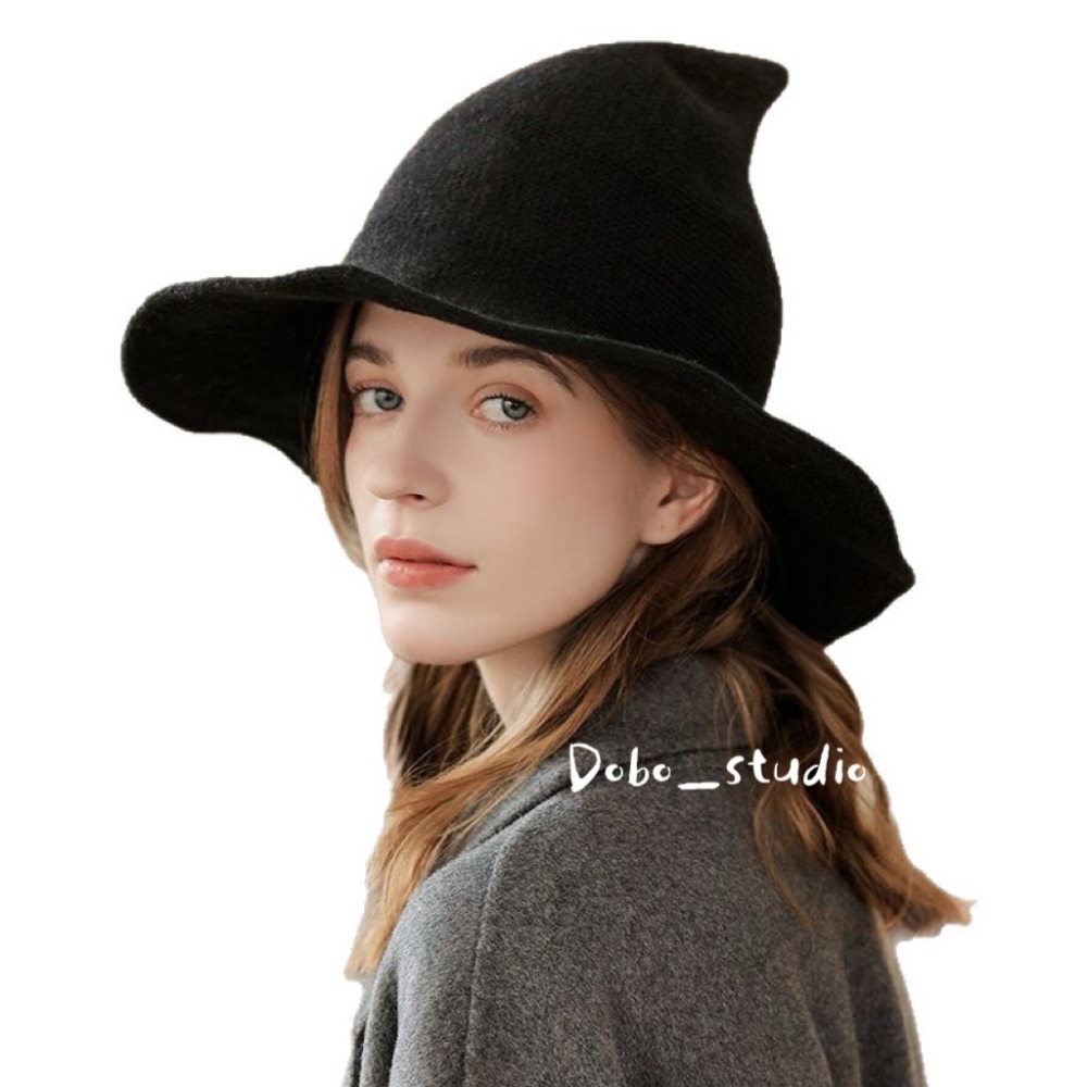 鳥我一下好嗎🍀棉紗巫師帽 黑色尖帽 魔法帽巫婆帽 萬聖節道具 巫婆帽 萬聖節頭飾 萬聖節 聖誕節 秋冬保暖帽 派對裝扮-細節圖3