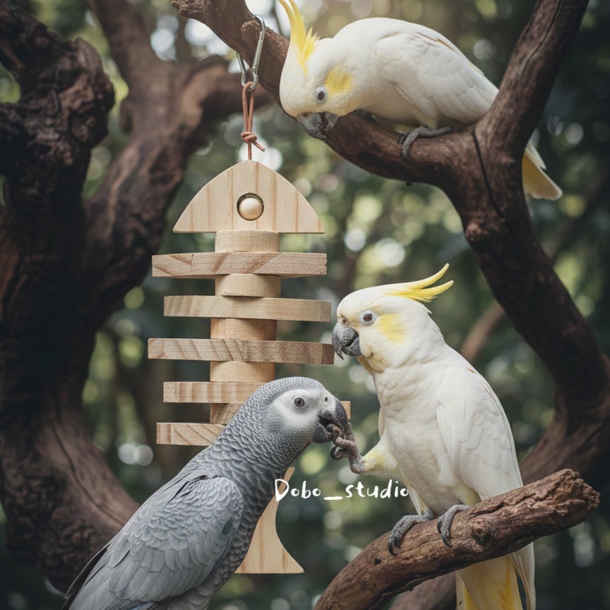鳥我一下好嗎🍀鸚鵡啃咬木魚 鸚鵡木串 木魚 魚形啃咬玩具 中大型鸚鵡玩具 鸚鵡磨牙木塊 金剛鸚鵡玩具 巴丹鸚鵡 凱克鸚-細節圖2