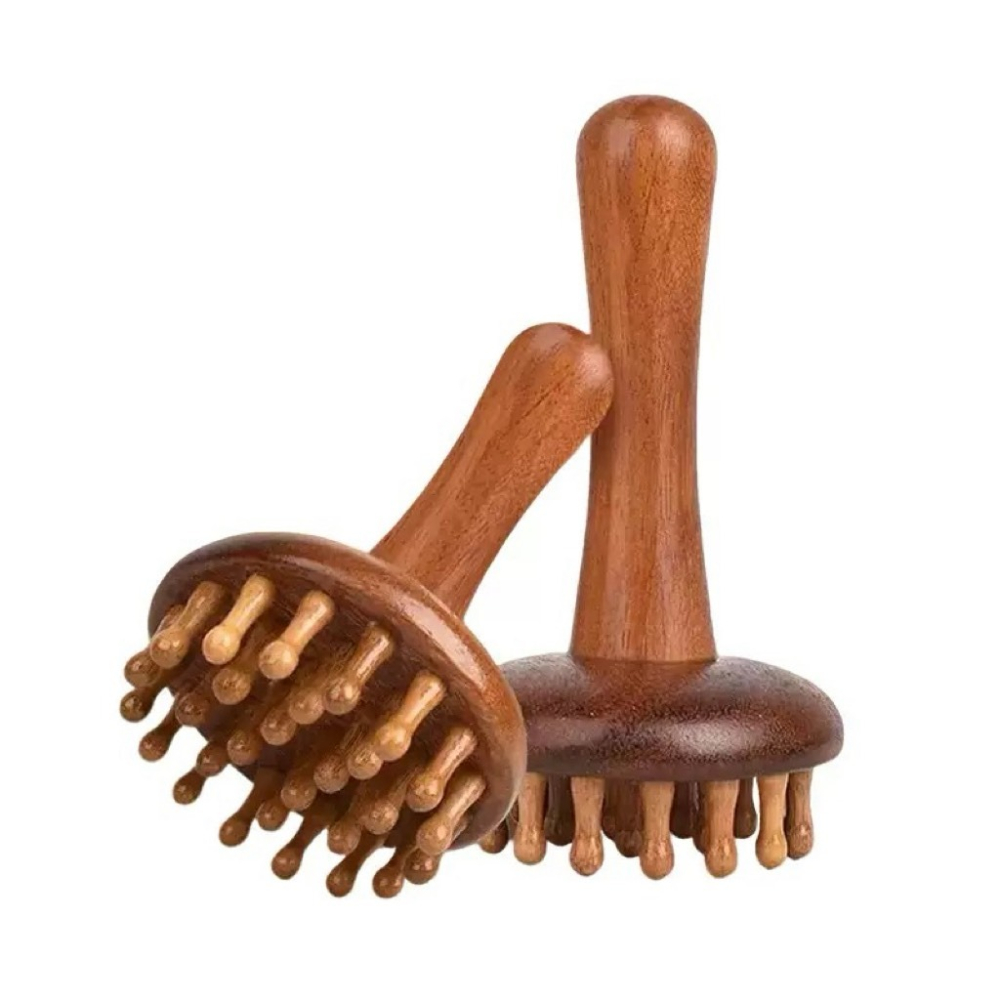 鳥我一下好嗎🍀經絡揉腹刷 木質按摩梳 檀木按摩棒 手持式經絡刷 五行刷 淋巴按摩器 手柄式 刮痧　經絡梳 瑜珈課後放鬆-細節圖4