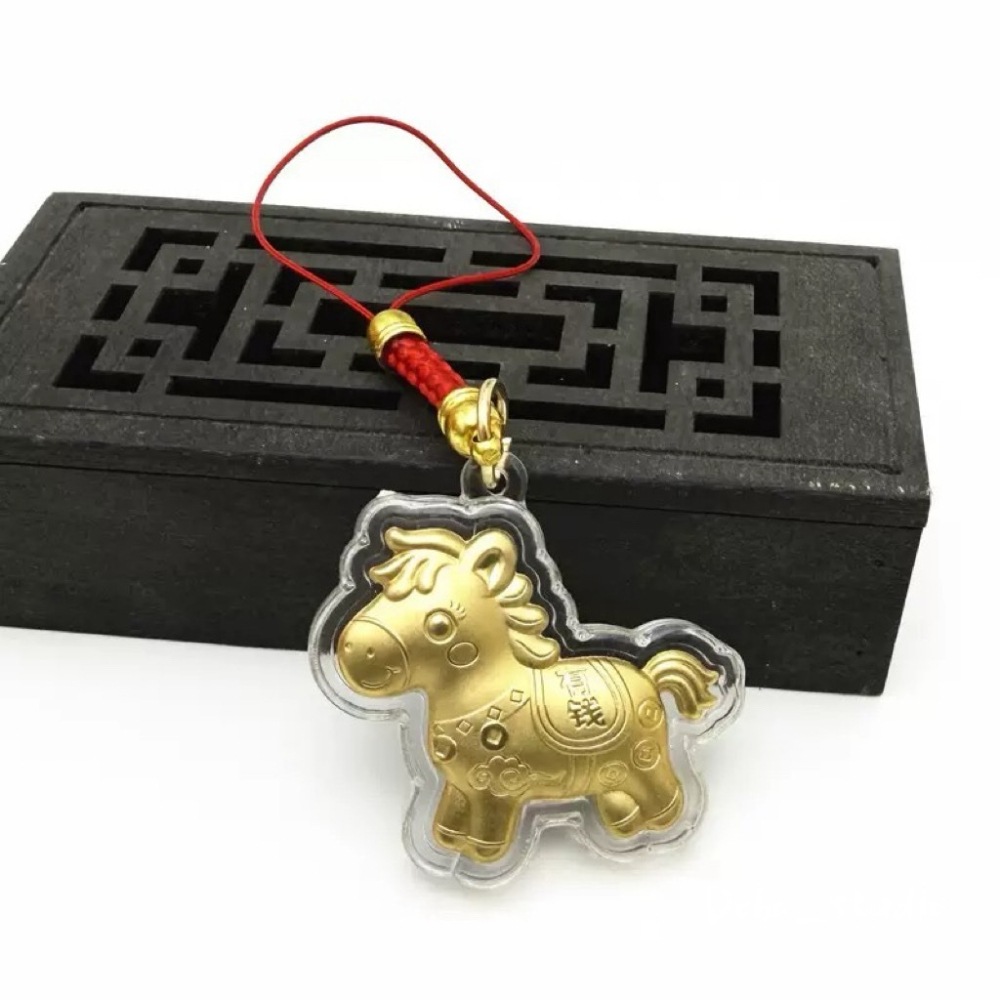 鳥我一下好嗎🍀馬上有錢吊飾 2026熱銷 暴富發財 金色小馬掛件 馬上有錢 招財吉祥掛飾 招財飾品 新年鑰匙扣 可愛掛-細節圖3
